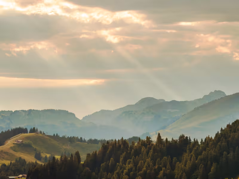 Panorama vanaf Col de Joux vliegtuig