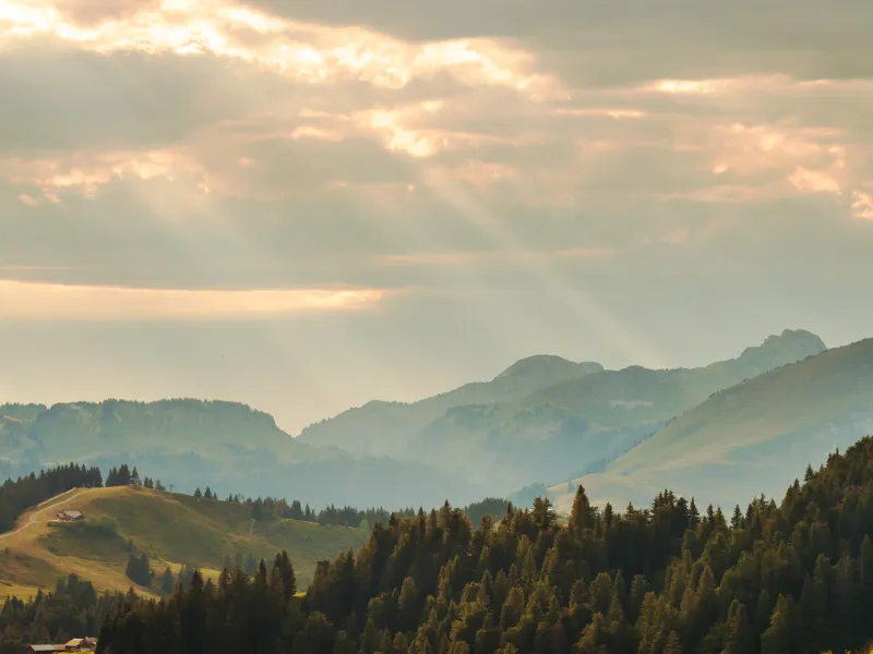 Panorama vanaf Col de Joux vliegtuig