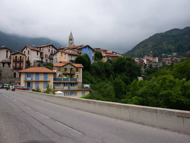 Aankomst in Saint-Martin-Vésubie