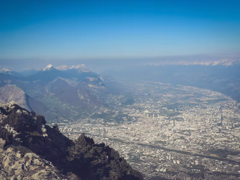 Uitzicht op Grenoble vanaf de Moucherotte