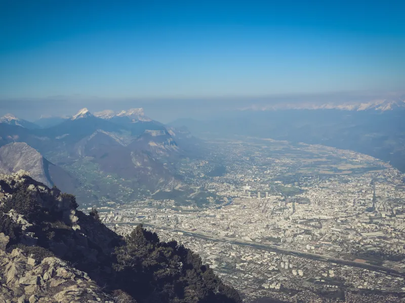 Uitzicht op Grenoble vanaf de Moucherotte