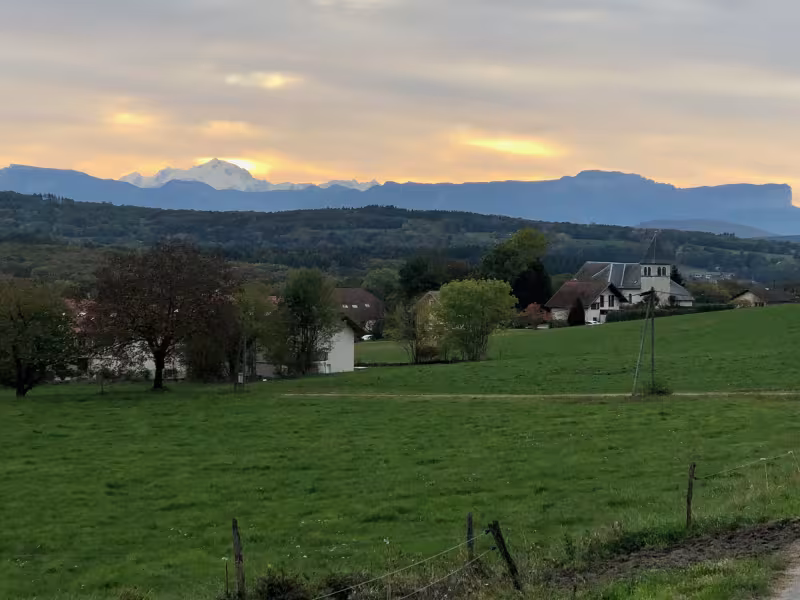 Uitzicht op de Mont Blanc vanaf de Vuache