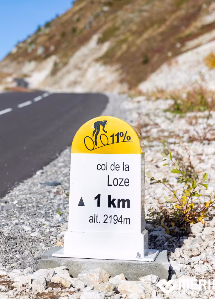 Col de la Loze mijlpaal 1km