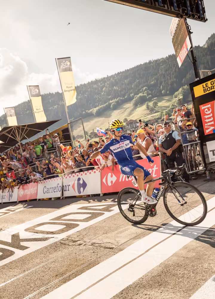 Aankomst van de Tour de France in Le Grand Bornand