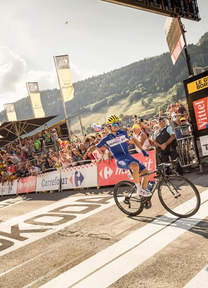 Aankomst van de Tour de France in Le Grand Bornand