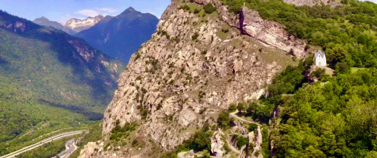 De Montvernier-bochten tijdens de afdaling van de Col de Chaussy