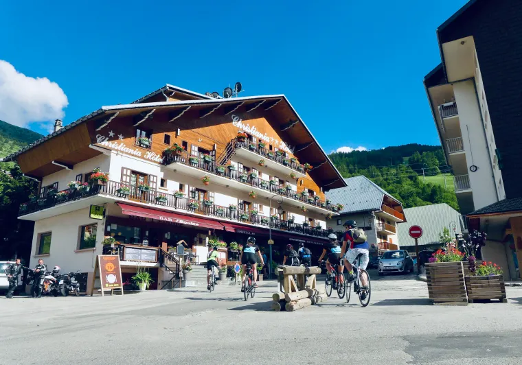 Aankomst in het hotel in Valloire