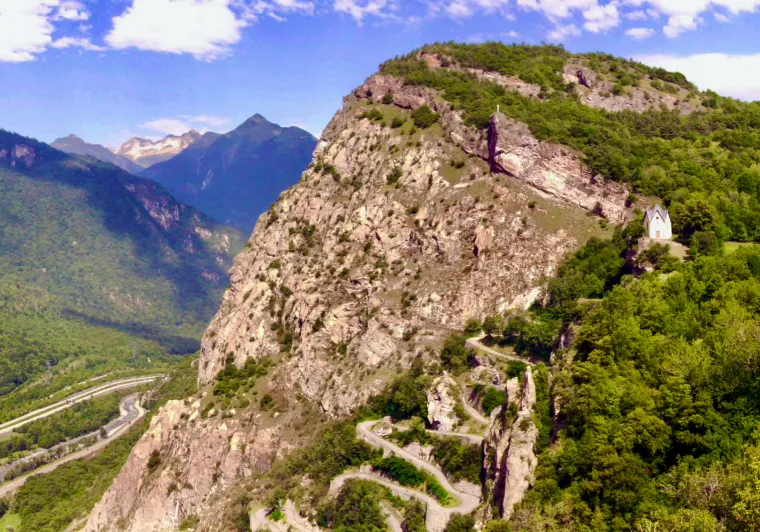 De Montvernier-bochten tijdens de afdaling van de Col de Chaussy