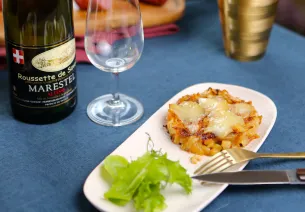 Galette van Crozets, Bauges Tomme en Savoyse wijnen